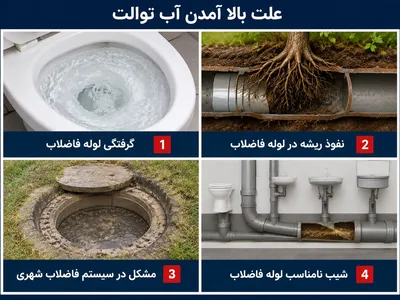علت بالا آمدن آب توالت