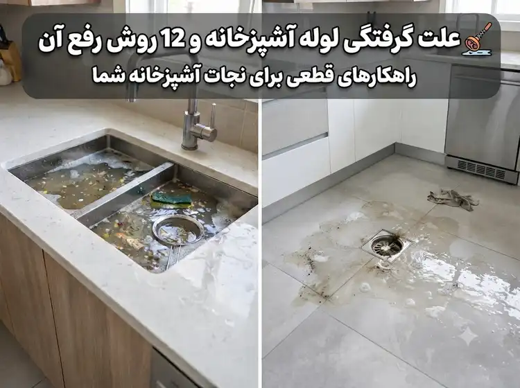 علت گرفتگی لوله آشپزخانه با 12 روش خانگی و تخصصی کم هزینه برای رفع گرفتگی لوله آشپزخانه