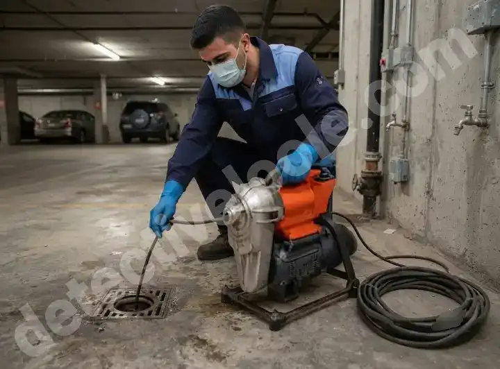 رفع گرفتگی لوله پارکینگ با فنر برقی