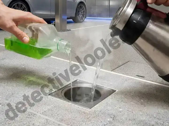 رفع گرفتگی لوله پارکینگ با مایع ظرفشویی و آب داغ